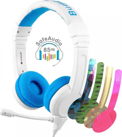 Kufje ONANOFF BuddyPhones School Plus, Wired, 85dB, të bardha - 1