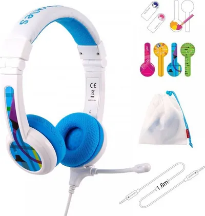 Kufje ONANOFF BuddyPhones School Plus, Wired, 85dB, të bardha - 2