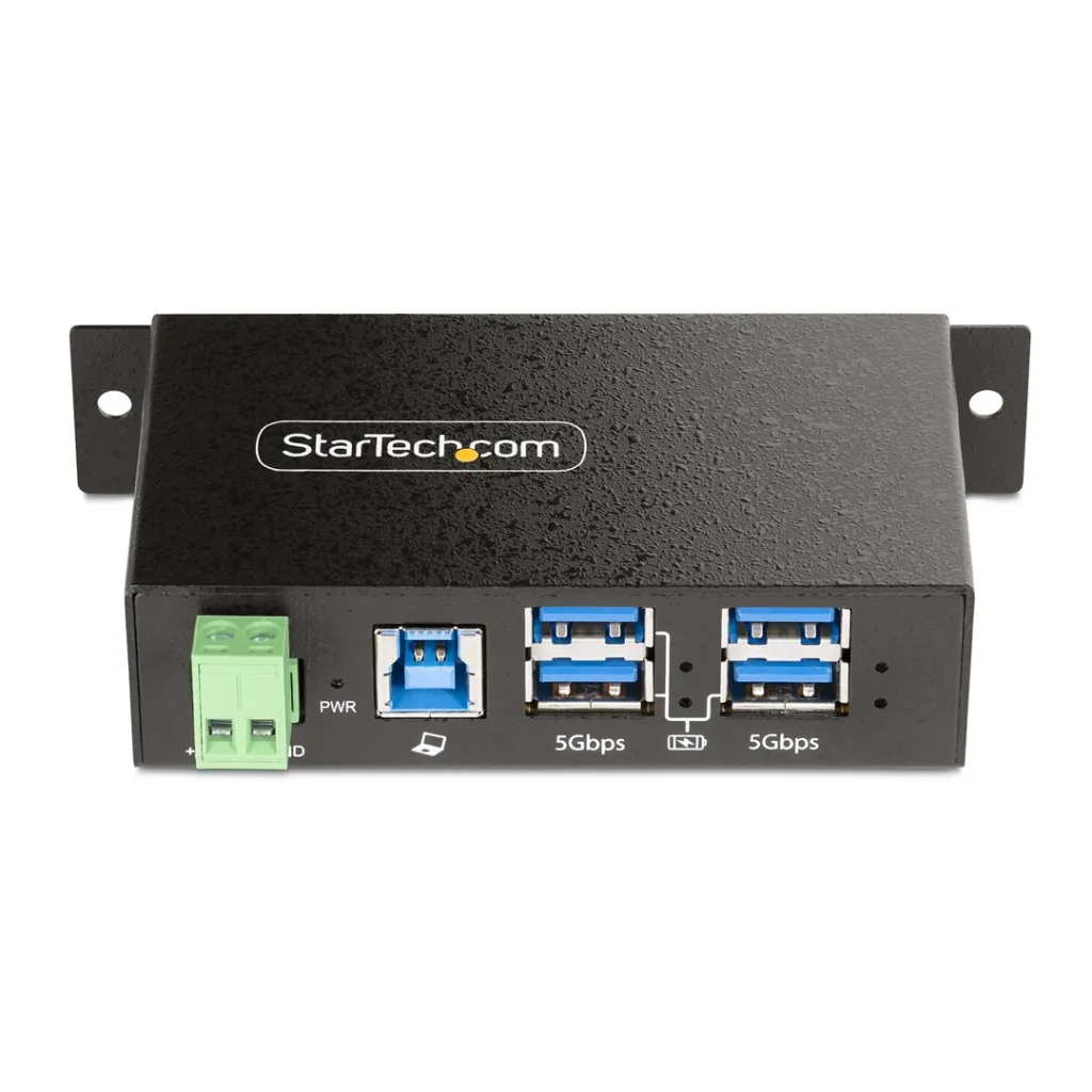 Qendër USB Startech, 4-Port, 5Gbps, Industriale, e hirtë - 3