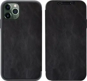 Këllëf Leather Book për iPhone 11 Pro Max, i zi