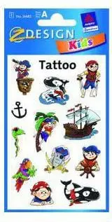 Tatuazhë për fëmijë Pirates, shumëngjyrëshe
