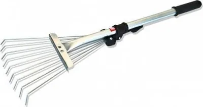 Fshesë kopshti Small Adjustable Wire Rake, metalike, dorezë e rregullueshme - 1