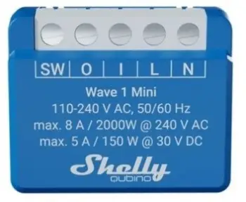 Smart switch Shelly Qubino Wave 1 Mini LR, Z-Wave, Blu