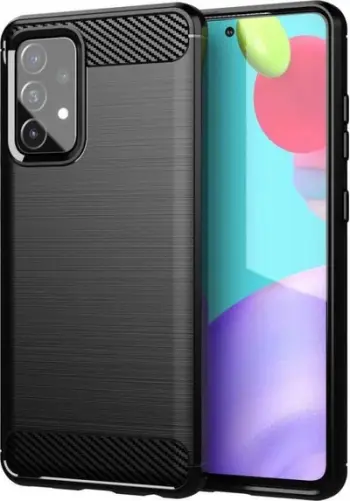 Këllëf Forcell Carbon për Samsung Galaxy A53 5G, gome, i zi