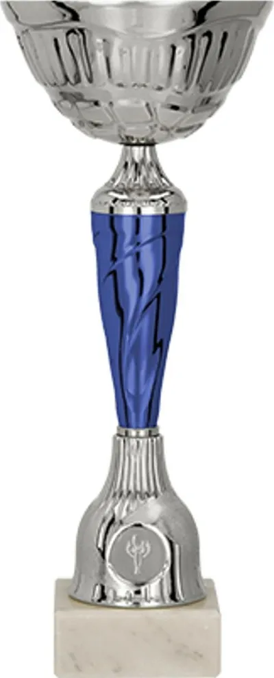 Kupë metalike dekorative, 26 cm, argjend kaltër - 1