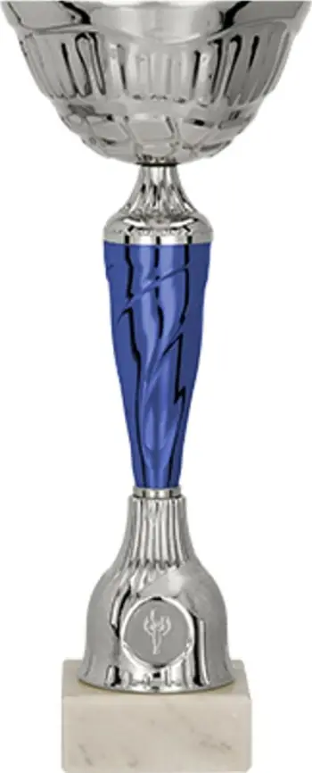 Kupë metalike dekorative, 26 cm, argjend kaltër