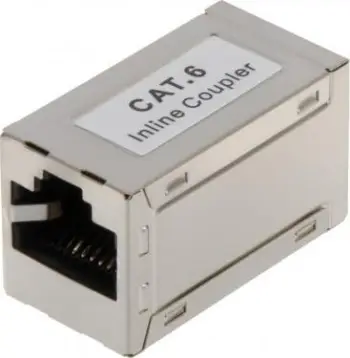 Lidhës për antenë RJ45-G / RJ45-G / 6, 31x18x16mm, e bardhë
