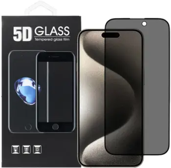 Folie mbrojtëse ekrani OEM 5D Full Glue për iPhone 17, Privacy, e zezë