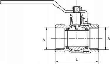 Valvul sferike Hidrosan BALL VALVE, 1", dorezë alumini blu - 2