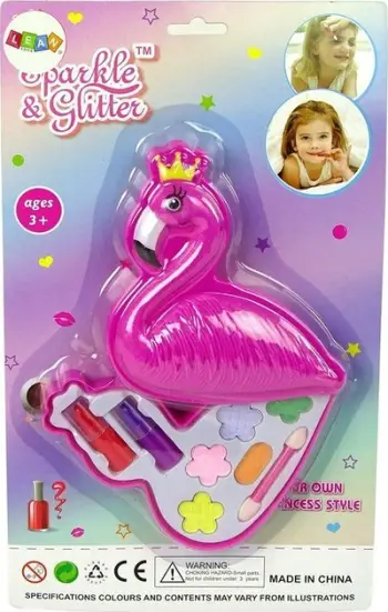 Set grim për fëmijë Flamingo, paletë sysh dhe buzësh, shumëngjyrësh