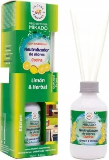 Difuzer aromatik La Casa de los Aromas Special Odor Neutralizer Kitchen, shkopinj aromatizues, limon, 100ml