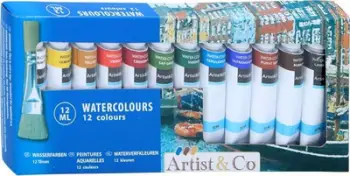 Set bojëra uji pa markë, 12 tuba, 12 ml, shumëngjyrësh
