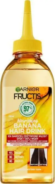 Kondicioner për flokë për femra Garnier Fructis Hair Drink Banana Rapid Liquid Lamellar, 200ml