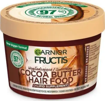 Maskë flokësh Garnier Fructis Hair Food Cocoa Butter, për flokë të padisiplinuar, 400ml