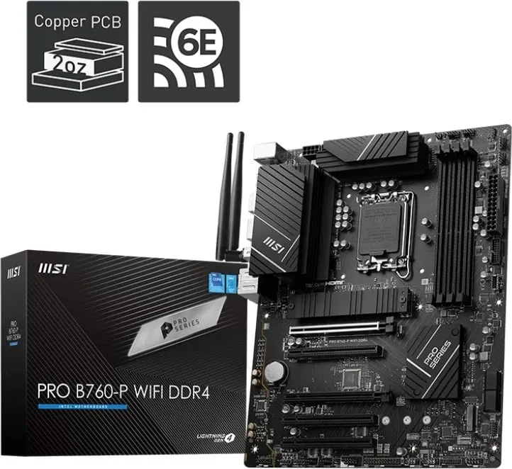 Pllakë amë MSI PRO B760-P WIFI DDR4 - Intel B760 - 1