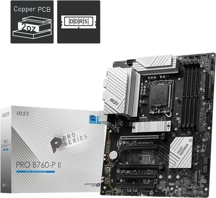 Pllakë amë MSI PRO B760-P II, Intel LGA 1700, ATX - 2