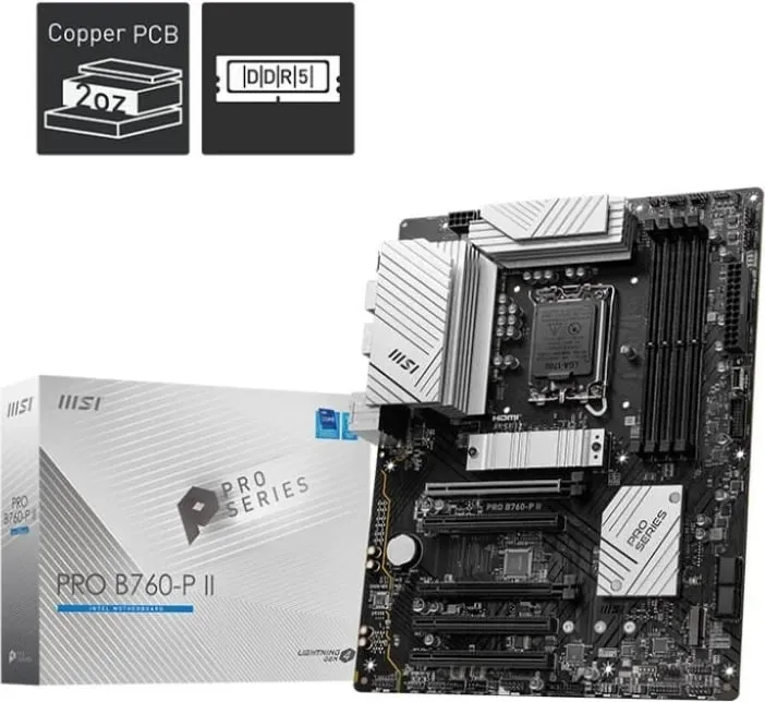 Pllakë amë MSI PRO B760-P II, Intel LGA 1700, ATX - 5