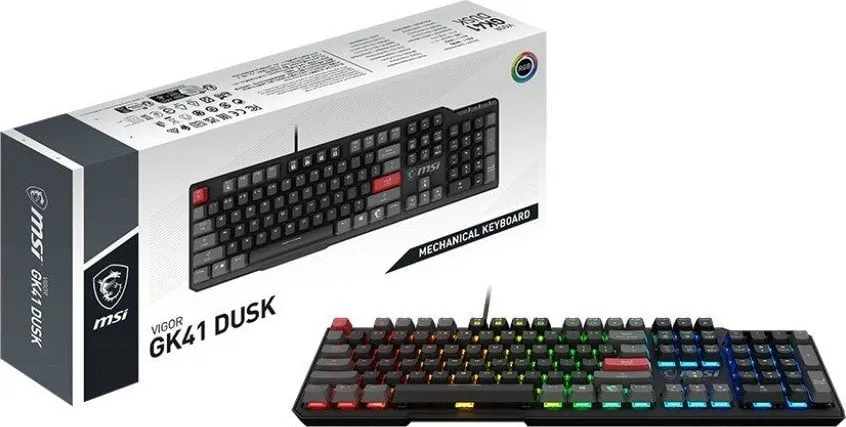 Tastierë MSI Vigor GK41 Dusk Kailh Red, me kabllo, e zezë/kuqe - 4