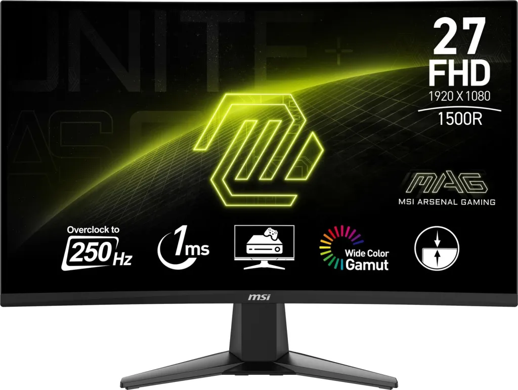 Monitor MSI MAG 27C6X, 27", Full HD, 250Hz, 1 ms, i zi - 1