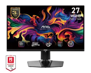 Monitor MSI MAG 271QPX E2, 26,5", QD-OLED, QHD, 240Hz, 0.03ms, i zi