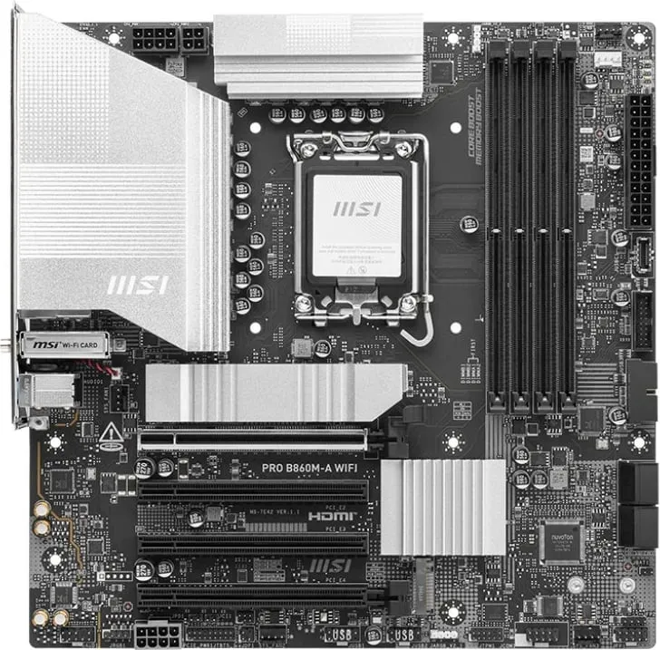 Pllakë amë MSI PRO B860M-A WIFI, mATX, LGA1851, DDR5 - 2