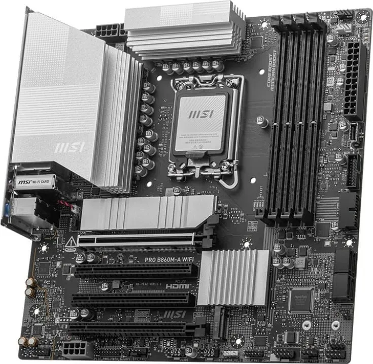 Pllakë amë MSI PRO B860M-A WIFI, mATX, LGA1851, DDR5 - 4
