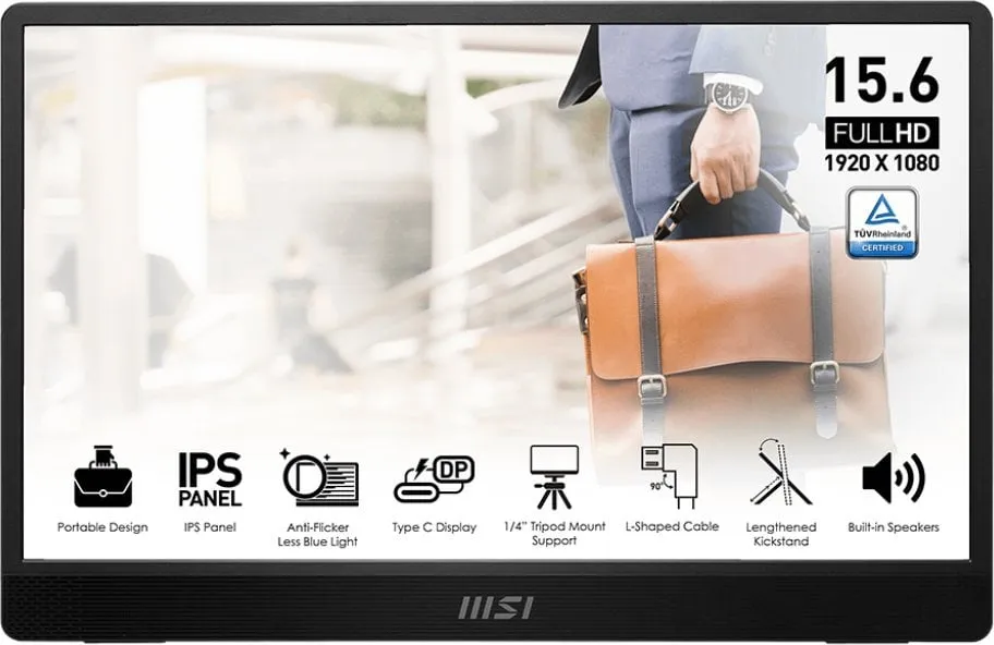 Monitor MSI PRO MP161 E2, 15.6", 1920 x 1080, i zi - 1