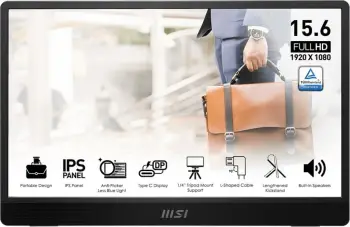 Monitor MSI PRO MP161 E2, 15.6", 1920 x 1080, i zi
