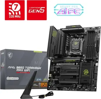 Pllakë amë MSI MAG B850 TOMAHAWK MAX WIFI, AMD B850, Socket AM5, ATX, e zezë