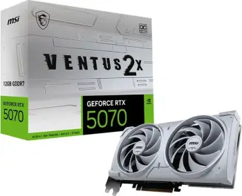 Kartelë grafike MSI GeForce RTX 5070 Ventus 2X OC, 12GB GDDR7 PCI-Express, e bardhë