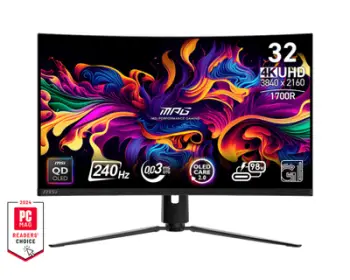 Monitor MSI MPG 321CURX QD‑OLED 32", 4K UHD 240 Hz, i zi