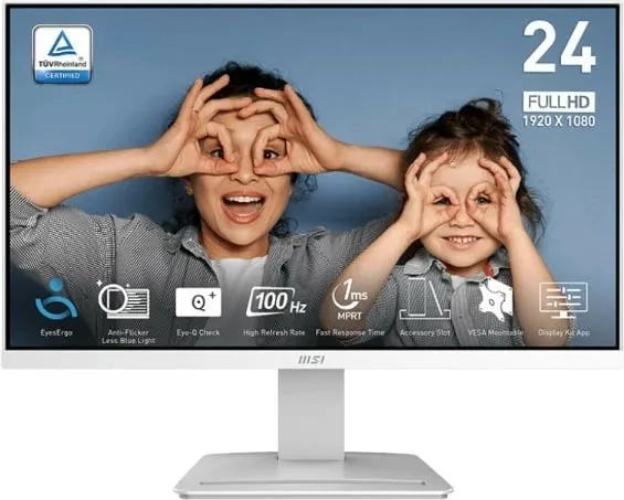 Monitor MSI PRO MP2412W, 23.8", FHD, i bardhë - 1