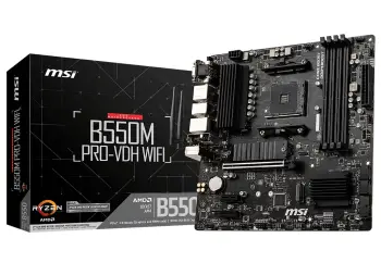 Pllakë amë MSI MB Sc AM4 B550M PRO-VDH WIFI, AMD B550, 4xDDR4, VGA, mATX