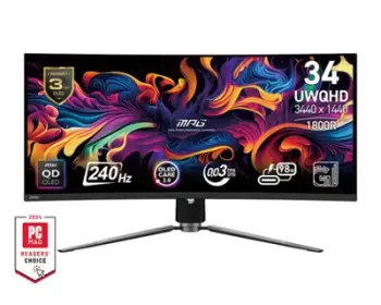 Monitor MSI MPG 341CQPX, 34,18", QD-OLED, UWQHD , i zi