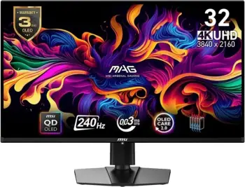 Monitor MSI MAG 321UPX QD-OLED 32″, QD-OLED 3840×2160, 240 Hz, 0.03 ms, HDMI×2/DP×1/USB-C×1, i zi