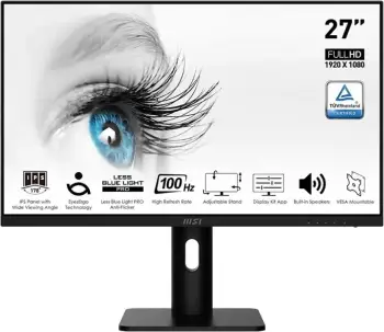 Monitor MSI PRO MP273AP, 27'', 100Hz, 1920x1080 (FullHD), IPS, Class E, i zi