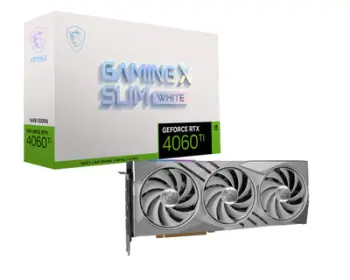Kartelë grafike MSI NVIDIA GeForce RTX 4060 Ti GAMING X SLIM WHITE 16G, 16G GDDR6, 3xDP, 1xHDMI
