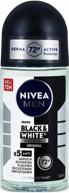 Deodorant Nivea Roll-On Black&White Invisible Original x5 72H, 50 ml