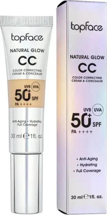 Krem CC për fytyrë Topface Natural Glow SPF 50+, 005, 30ml