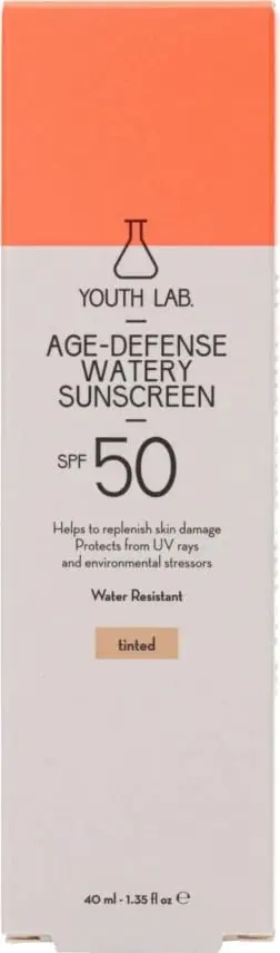 Krem mbrojtës ndaj diellit me ngjyrë Youth Lab Age Defense Watery Sunscreen Spf 50, 40 ml