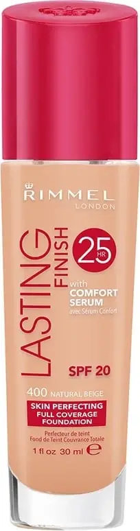 Krem pudër Rimmel Lasting Finish 25H, 400 Natural Beige, 30 ml