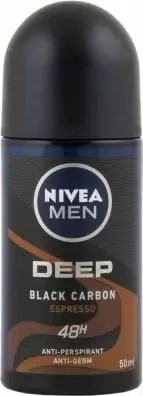 Deodorant Nivea Men Roll On Deep Black Carbon Espresso, 48H, 50 ml