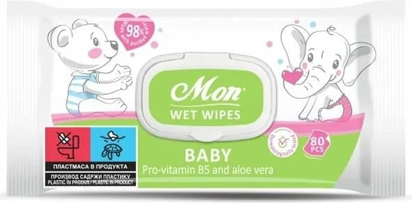 Lecka Wet Wipes Mon Baby 80pcs - 1