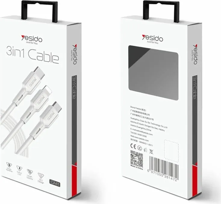 Kabllo 3ne1 Iphone, Micro, Type-c 1m 2.4a - 4