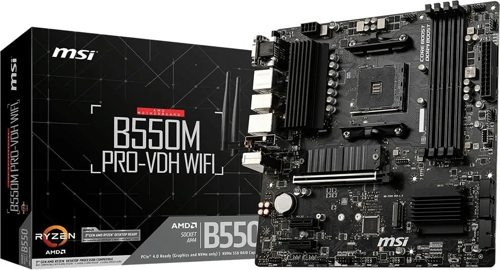 Pllakë amë MSI B550M PRO-VDH AMD B550 Socket AM4 micro ATX - 1