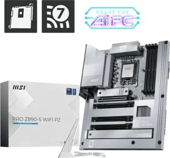 Pllakë amë MSI PRO Z890-S WIFI PZ, Intel, LGA 1851, 256 GB, DDR5-SDRAM, Argjendtë/Bardhë