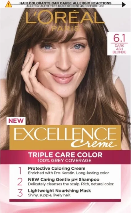 Ngjyrë për flokë Excellence 6.1 Dark Ash Blonde - 1
