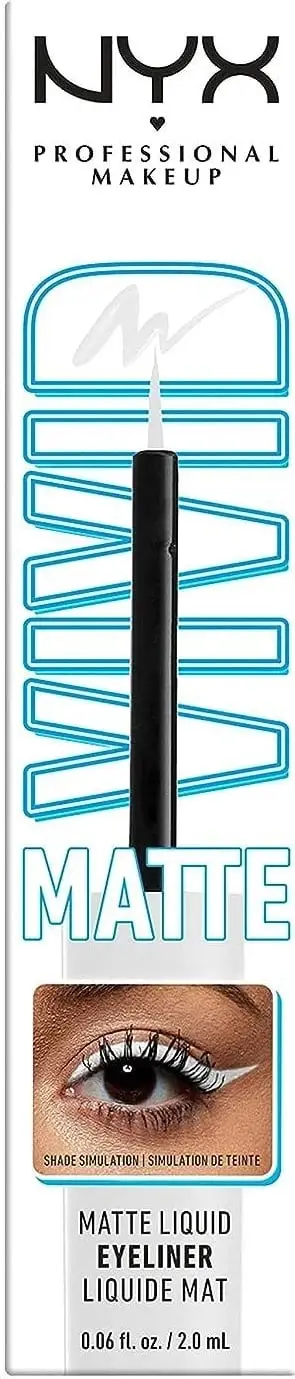 Penel për sy Nyx Vivid Matte, 02 White, 2 ml