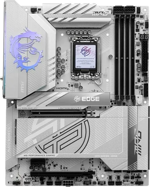 Pllakë amë MSI MPG Z890 EDGE TI WIFI, Intel Z890, LGA 1851, ATX, argjend e bardhë - 2