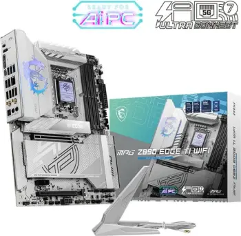 Pllakë amë MSI MPG Z890 EDGE TI WIFI, Intel Z890, LGA 1851, ATX, argjend e bardhë
